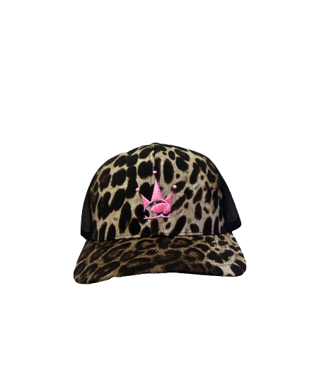 Pink Crown Logo Leopard Snapback